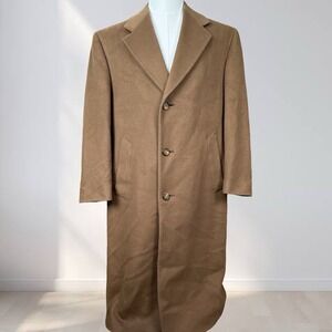 Dario Di Napoli Wool Cashmere Blend Overcoat Men 44R Brown Lined Pockets Luxury